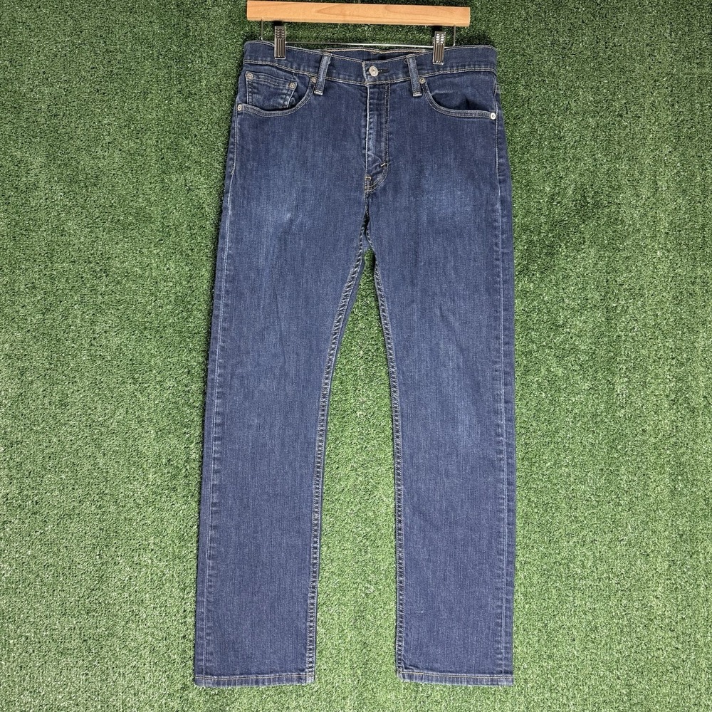 Levis 513 Jeans Mens 32x32 Blue Medium Wash Slim Straight Stretch Denim Casual